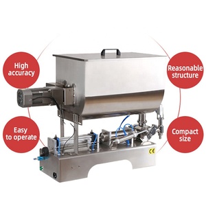 Hot Sale Automatic U-Shaped Mixer Paste Cream Oil Tomato Sauce Tabletop Custom Hopper Single Nozzle Filling Machine With Heater - Product Image 4