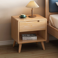 Lampe de chevet en bois pour chambre à coucher, table de chevet longue, armoire de chevet