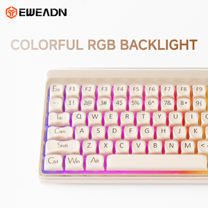 Clavier à membrane EWEADN V75 Blush RGB avec <span class=keywords><strong>coque</strong></span> transparente, caractères imprimés UV, clavier multicolore avec prise en charge multilingue - Product Image 4