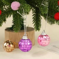 Décorations de scène pour fête de Noël, boules disco, décorations pour arbre de Noël, accessoires miroir pour améliorer l'ambiance.