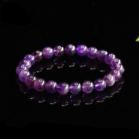 Bracelet en cristal naturel Aiyu en gros - Améthyste, Citrine, Phosphatine verte, perles rondes, bracelet simple S2040712