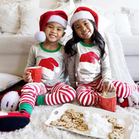 Pyjamas de famille assortis personnalisés pour les fêtes, pantalon rayé rouge et blanc, ensemble de vêtements de détente à manches longues pour adultes, respirant pour l'été