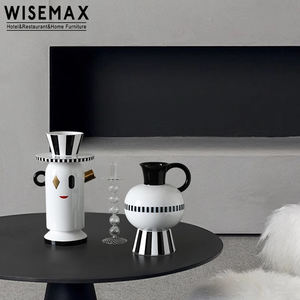 WISEMAX mobili <span class=keywords><strong>moderni</strong></span> soggiorno decorazioni verticale a righe in ceramica da tavolo vaso di fiori fatto a mano per la decorazione della casa - Product Image 3