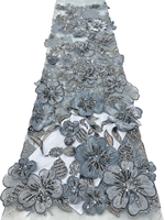 NI.AI Nouvelle conception, applique en dentelle florale 3D perlée, patch brodé de fleurs à sequins cousu à la main pour mariage et soirée