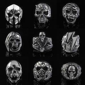 Anillos Punk para Hombre, Joyería de Acero Inoxidable, Diseños de Calaveras, Anillo de Dedo Personalizado Vikling, Precio al por Mayor - Product Image 1
