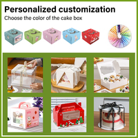 Biologisch abbaubare Tortenboxen mit Band transparente Tortenboxen quadratisches kundenspezifisches Logo Tortenbox schwarz