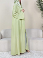 Zifeng OEM Einfarbiges Langes Maxikleid mit Offener Front und Seitenschlitz, Locker Geschnittenes Dezentes Damenkleid für Alltag und Partys