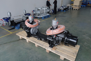 มอเตอร์ไฟฟ้าแบบซิงโครนัสแม่เหล็ก Brogen OE400XS-120-K01 รุ่นใหม่ 120KW 200KW สำหรับรถบัส รถยนต์ รถบรรทุก แกนล้อ 12 เมตร ระบบส่งกำลัง IP67 576VDC - Product Image 2