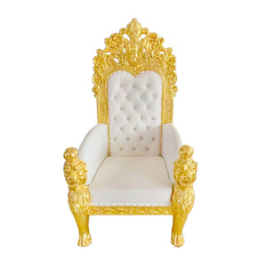 Sillas <span class=keywords><strong>de</strong></span> cuero para boda, sillón <span class=keywords><strong>de</strong></span> lujo con botones, tamaño Queen, King, Princesa, Prince, novia, novio, trono real - Product Image 2