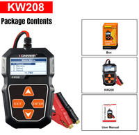 KW208 - Probador de Baterías Digital Profesional para Automóviles, 12 V, Multi-idioma, 100-2000 CCA, para Automóviles, Motocicletas y Camiones