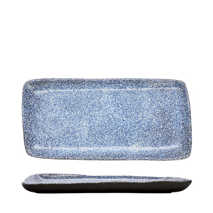Vassoio Rettangolare Granilla Fountain 30x15 Cm, Piatto in Ceramica Blu Maculato - Product Image 3
