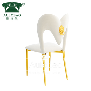 Sillas de Boda de Lujo al por Mayor con Respaldo en Forma de Corazón y Patas de Acero Inoxidable Dorado para Restaurante - Product Image 6