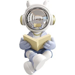 Figura Decorativa <span class=keywords><strong>de</strong></span> Astronauta Pintada <span class=keywords><strong>a</strong></span> Mano en Resina para Interiores, <span class=keywords><strong>Diseño</strong></span> Moderno - Product Image 5