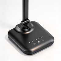 Lampe de bureau LED à panneau long 10W 6V AC, lampe de table à intensité variable tactile avec veilleuse, lampe de lecture réglable en aluminium et plastique