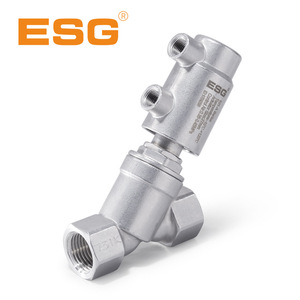 ESG Elite Valves 1AA Series Stainless Steel Angle Seat Valve DN10-DN15 Female Thread Soft <b>Sealing</b> Feeding Pneumatic - Product Image 1