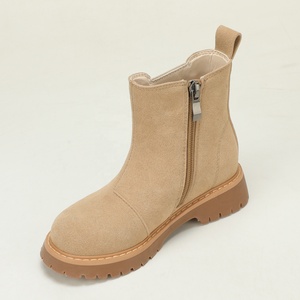 Botas <span class=keywords><strong>Chelsea</strong></span> <span class=keywords><strong>de</strong></span> Ante Caqui Elásticas para Niños con Cremallera Lateral, Suela Gruesa Antideslizante, Botas Casuales <span class=keywords><strong>de</strong></span> Otoño Invierno para Niños y Niñas - Product Image 4