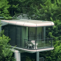 Maison préfabriquée moderne en conteneur, mini-maison modulaire pour hôtel, cabane mobile en panneaux sandwich pour usage résidentiel en station balnéaire