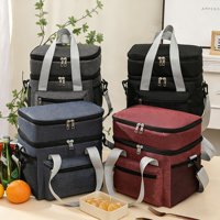 Sac isotherme double couche personnalisé MKW4362, sac à lunch thermique portable, grande capacité, sacs de pique-nique en PEVA
