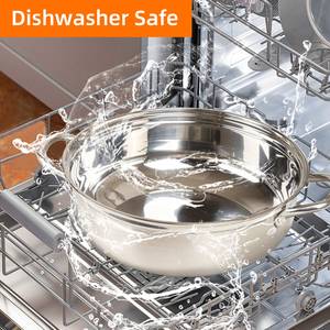 Năm-ply thép không gỉ hàng ngày <span class=keywords><strong>PAN</strong></span> với nắp nhà bếp cảm ứng sâu <span class=keywords><strong>saute</strong></span> <span class=keywords><strong>Pan</strong></span> Shabu cao Side nấu ăn nồi lò an toàn Chứng Khoán nồi - Product Image 4