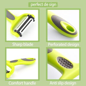 Éplucheur multifonctionnel 3-en-1 écologique de haute qualité, directement de l'usine, en plastique PP, outils pour légumes, poignée confortable, prix bas - Product Image 3