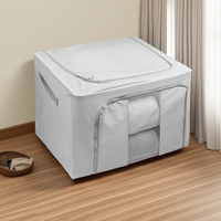 Grand sac de literie pliable Boîte de rangement pour vêtements Couette Sac de rangement en tissu Étui pliable lavable à fermeture éclair avec poignée