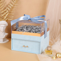 Boîte cadeau transparente en acrylique double pour bougies, boîte cadeau haut de gamme pour mariage, Noël, bonbons, demoiselles d'honneur, avec tiroir intégré