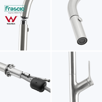 Frascio Robinet d'évier de luxe pliable monté sur le pont Robinets chauds et froids pour éviers de cuisine Robinet de cuisine en laiton