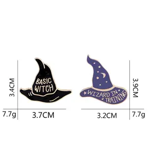 creative witch magic hat pins custom badge maker