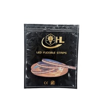 Emballage à fermeture éclair personnalisé Impression de logo Bande lumineuse à DEL Sac avec fermeture à glissière en plastique Mylar Pochette à 3 joints latéraux