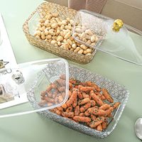 Plastieken transparante ecovriendelijke moderne luxe bord schaal party gedroogd fruit doos snack schaal multifunctionele deksel