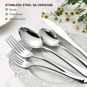 Wholesale Stainless Steel Flatware Sets 1010 Cutlery Knife <b>Fork</b> Spoon <b>Dessert</b> Spoons Cake Spatulas Butter Knives - Product Image 2