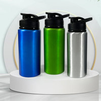 Botella de Agua de Aluminio Desechable y Reciclable a Prueba de Fugas de 500 ml y 1 L con Tapa de Plástico