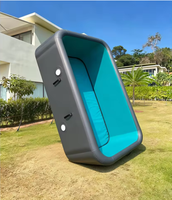 Piscine gonflable géante en PVC DWF avec sièges, portable, pour la famille, pour adultes et enfants, pour l'extérieur