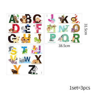 Nuovi <span class=keywords><strong>adesivi</strong></span> <span class=keywords><strong>murali</strong></span> per stanza dei bambini con alfabeto animale dei cartoni animati rimovibili - Product Image 2