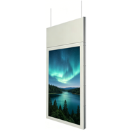 Pantalla LCD Portátil de 43 Pulgadas, Doble Cara, Vertical, para Montaje en Techo, para Publicidad, Señalización Inteligente para Interiores