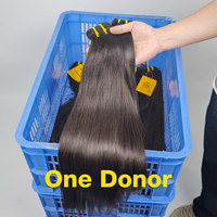Paquete de Cabello Humano Virgen Vietnamita Crudo, Liso Natural, con Cutícula Alineada, Doble Trama, para Fabricación de Pelucas