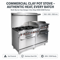 Réchaud à gaz commercial pour pot en terre cuite, équipement de cuisine professionnelle, réchauds à gaz pour la restauration, équipement de restauration multi-brûleurs