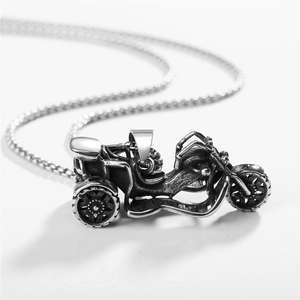 Collier pendentif en acier inoxydable 316L en gros 2026, Triker Biker, chaîne en acier 316L, pendentif vintage pour motard - Product Image 2