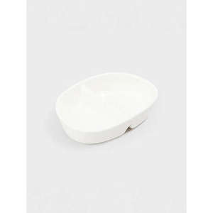 Plat de vaisselle ovale blanc à 2 compartiments Assiette de partage 10cm - Product Image 1