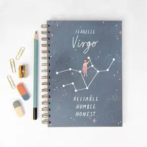 Labon constelações do zodíaco personalizadas, estrela signo espiral planejador astrologia ajuda inspire notebook