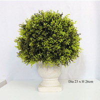 Topiaire de buis artificiel, petite plante en Pot, bonsaï, végétation, spirale, simple, Double boule, Uv, conservé dans un Pot en résine
