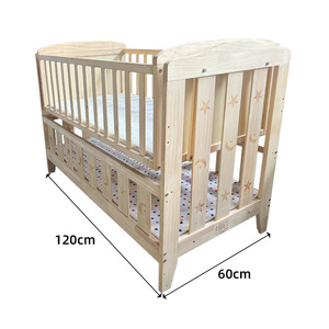 <span class=keywords><strong>Culla</strong></span> Portatile Convertibile con Ruote per Neonati e Bambini, Lettino in Legno Massello con Vano Portaoggetti - Product Image 2