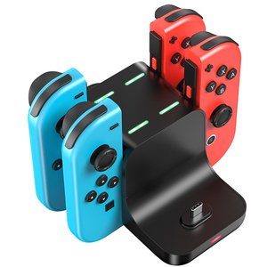 Nintendo Switch joycon用の2つのタイプCUSBポートを備えた6 in1ポータブルLEDディスプレイ急速充電ドックステーションコントローラー