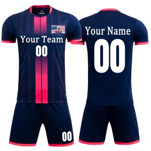 เสื้อฟุตบอลสีน้ำเงินเหลืองแบบกำหนดเองสำหรับผู้ชาย แขนสั้น ระบายอากาศได้ดี พร้อมชื่อทีมและหมายเลข - Product Image 2