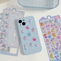 Autocollants décoratifs réutilisables en PVC 3D en relief, style dessin animé japonais Kawaii, effet bulle gonflée, motif bonbon, pour la décoration intérieure 2026
