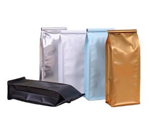 Custom Printed Quad Seal <strong>Square</strong> Coffee <strong>Beans</strong> Packaging Pouch Flat Block Box Bottom <strong>Bags</strong> With Air Valve - Product Image 3