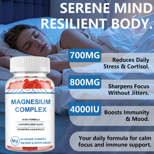 Gomitas Calm Magnesium Complex 14 en 1 al por mayor con D3, Ashwagandha <span class=keywords><strong>y</strong></span> L-teanina, <span class=keywords><strong>Zinc</strong></span> <span class=keywords><strong>para</strong></span> mujeres <span class=keywords><strong>y</strong></span> hombres - Product Image 3