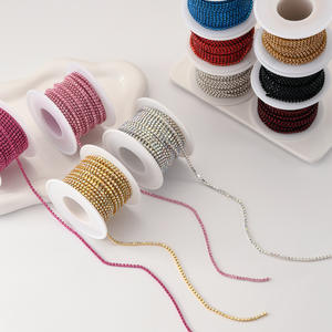 美甲沙龙2毫米细爪链闪亮奢华银饰品，可切割DIY金属魅力美甲配件 - Product Image 1