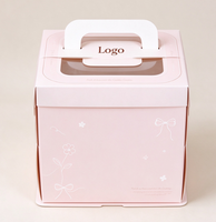 Mini-boîte à dessert pour ranger les friandises de fête, boîte en papier alimentaire biodégradable avec poignée et fenêtre pour les réunions de famille
