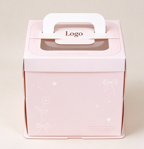 Caja de Postres Pequeñ<span class=keywords><strong>a</strong></span> para Guardar Dulces de Fiesta, Caja de Papel Biodegradable de Grado Alimenticio con Asa y Ventana para Reuniones Familiares - Product Image 3